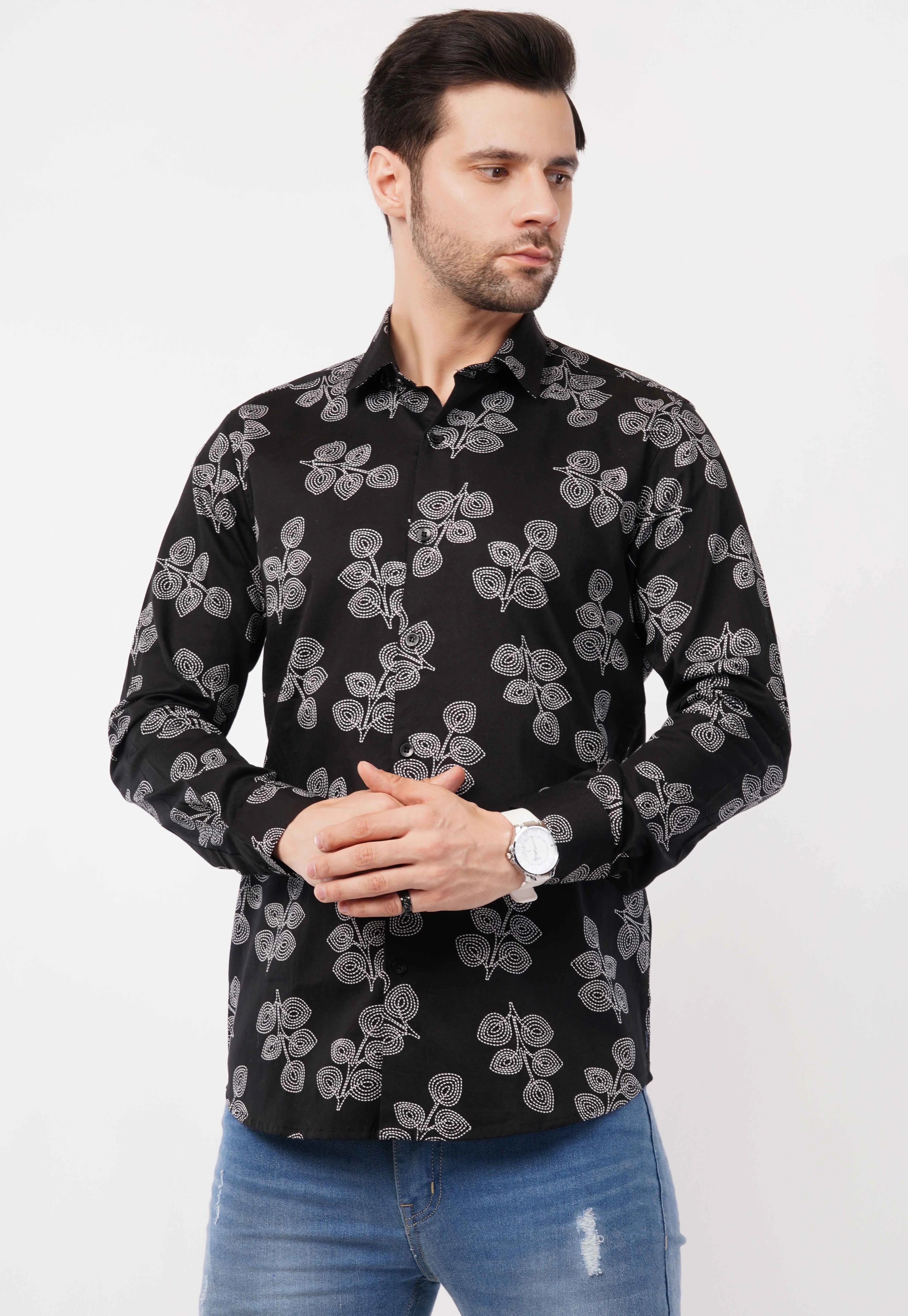 Midnight Bloom Full Sleeve Shirt